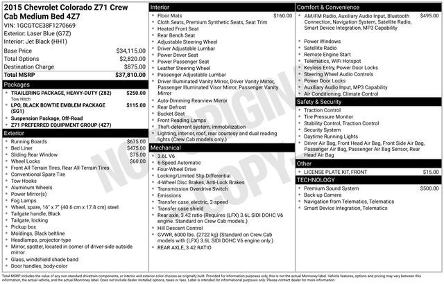 2015 Chevrolet Colorado Z71