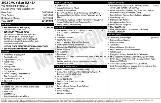 2022 GMC Yukon SLT