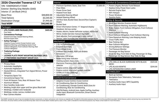 2026 Chevrolet Traverse LT 1LT