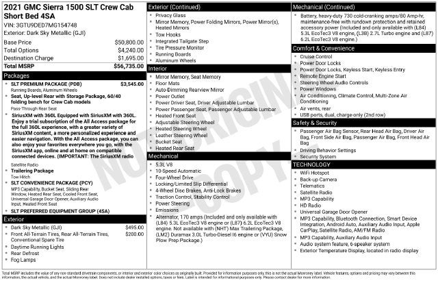 2021 GMC Sierra 1500 SLT