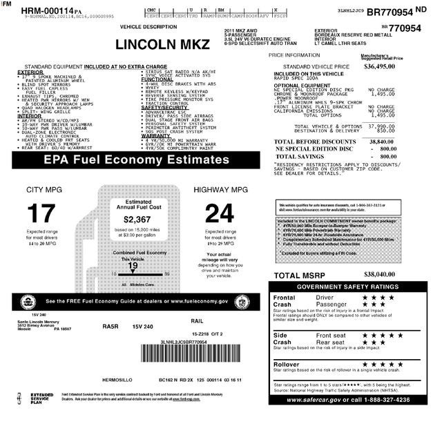 2011 Lincoln MKZ Base