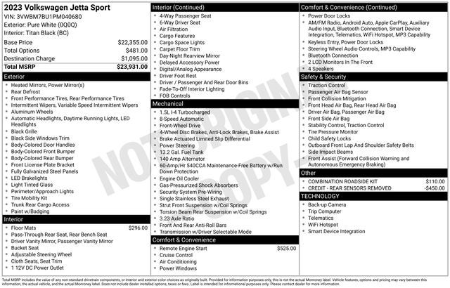 2023 Volkswagen Jetta 1.5T Sport