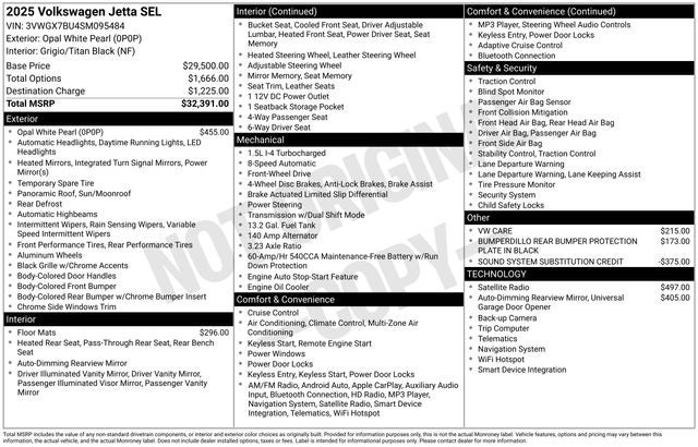 2025 Volkswagen Jetta 1.5T SEL