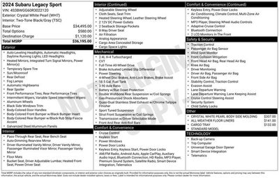 2024 Subaru Legacy Sport
