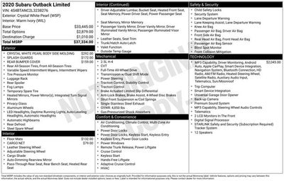 2020 Subaru Outback Limited