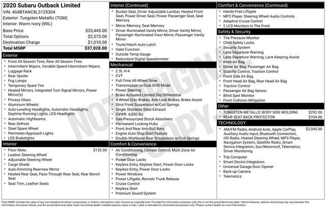 2020 Subaru Outback Limited