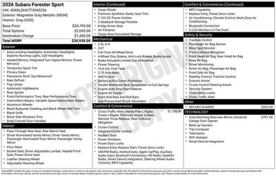 2026 Subaru Forester Sport