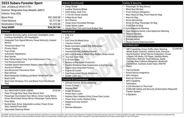 2023 Subaru Forester Sport