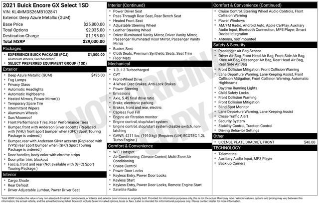 2021 Buick Encore GX Select