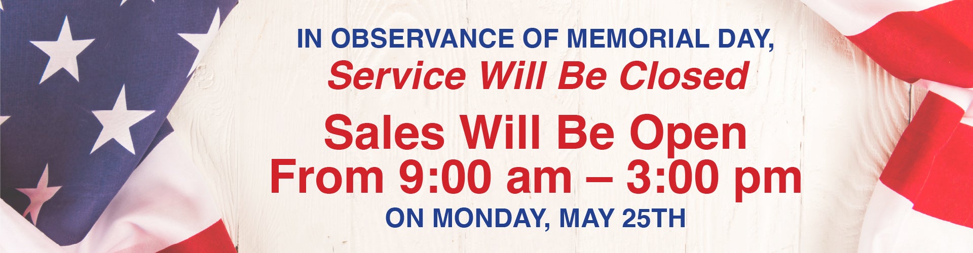 memorial day hours